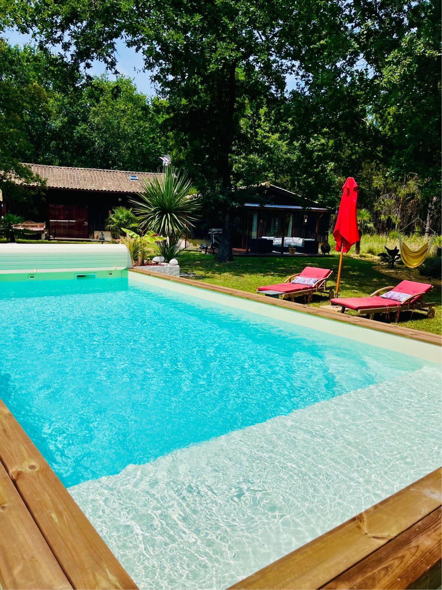 Hacienda De La Canopee Avec Piscine Chauffee Au Sel Hourtin Kültér fotó